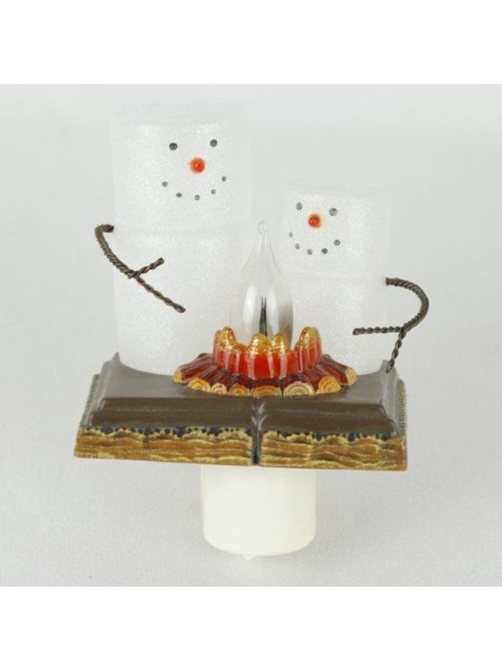 Midwest S'mores Campfire White & Brown Rustic Decorative Plug-In Night Light